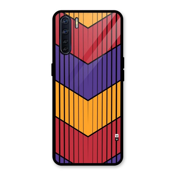 Angular Stripes Glass Back Case for Oppo F15