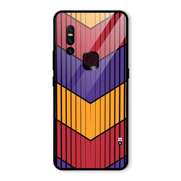 Angular Stripes Glass Back Case for Vivo V15