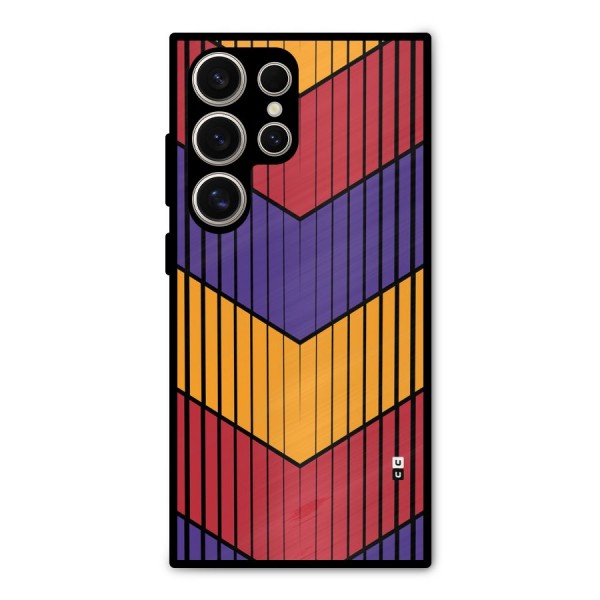 Angular Stripes Metal Back Case for Galaxy S24 Ultra