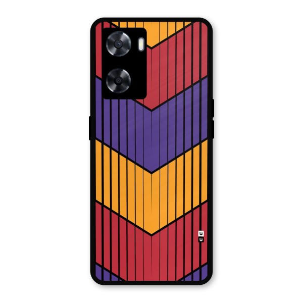 Angular Stripes Metal Back Case for Oppo A57 2022
