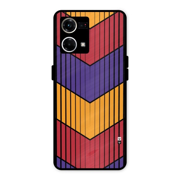 Angular Stripes Metal Back Case for Oppo F21s Pro 4G