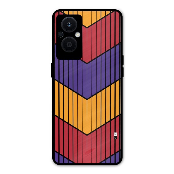 Angular Stripes Metal Back Case for Oppo F21s Pro 5G