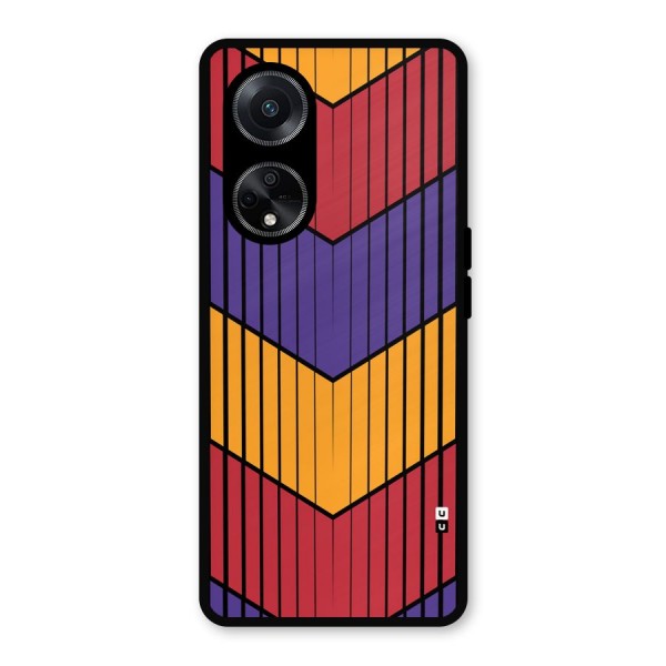 Angular Stripes Metal Back Case for Oppo F23