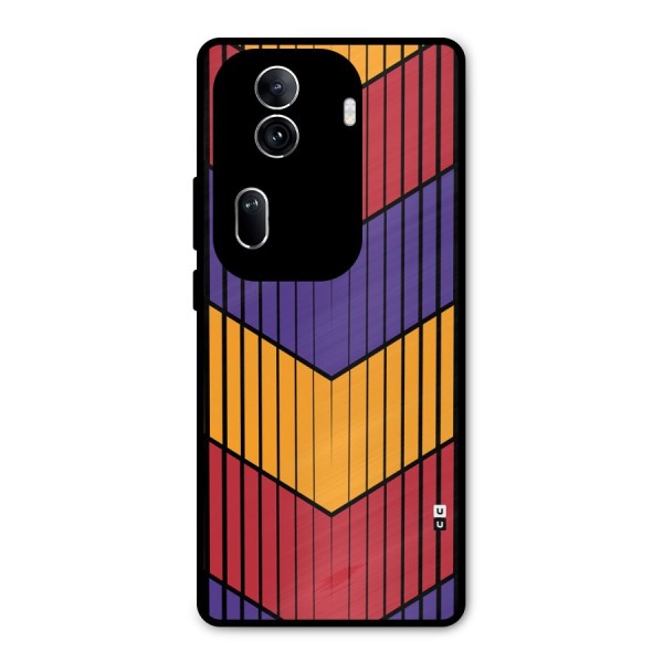 Angular Stripes Metal Back Case for Oppo Reno11 Pro 5G