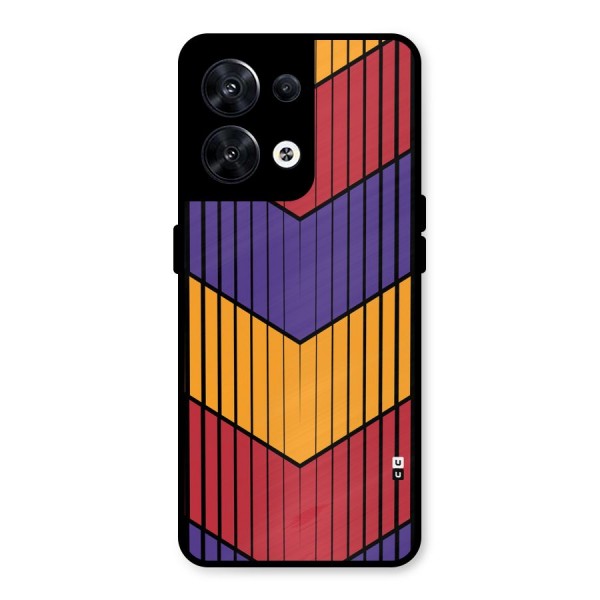 Angular Stripes Metal Back Case for Oppo Reno8 5G