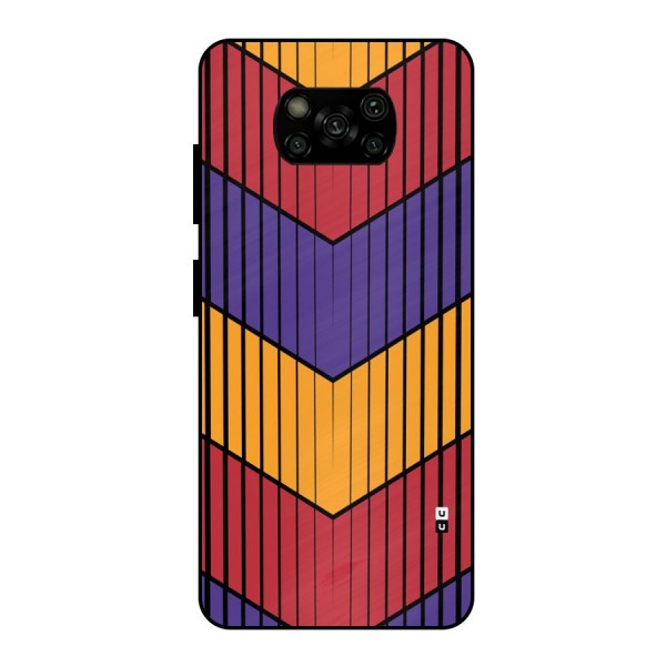 Angular Stripes Metal Back Case for Poco X3