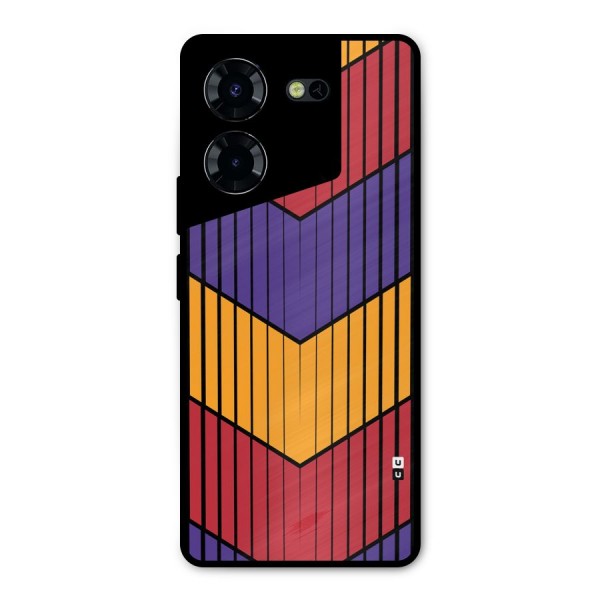 Angular Stripes Metal Back Case for Tecno Pova 5 Pro 5G