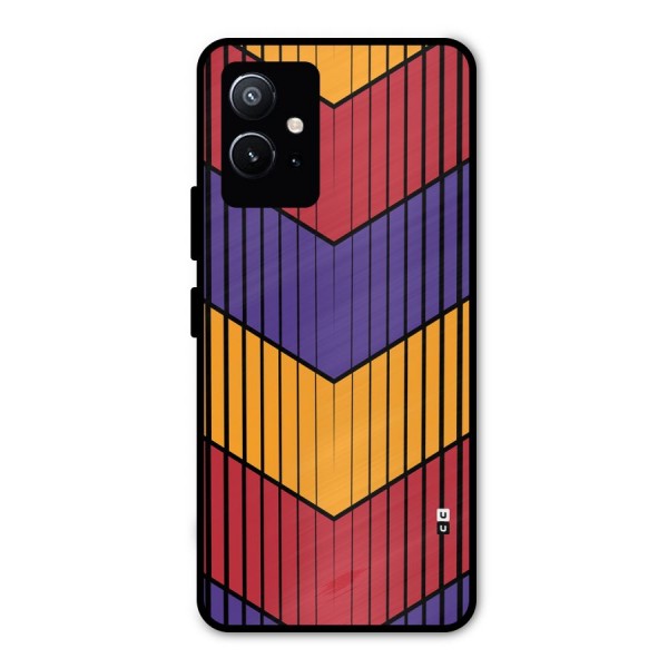 Angular Stripes Metal Back Case for Vivo T1 5G