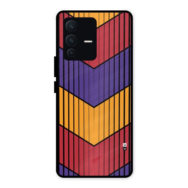 Angular Stripes Metal Back Case for Vivo V23 5G