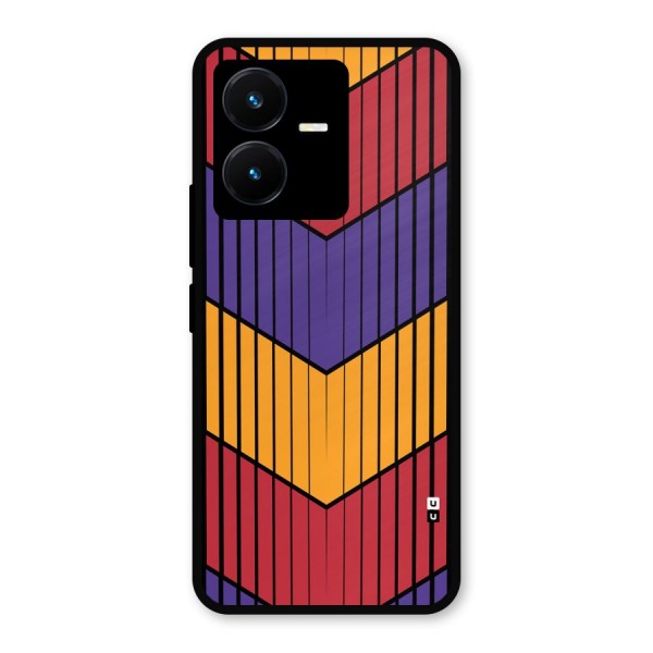 Angular Stripes Metal Back Case for Vivo Y22