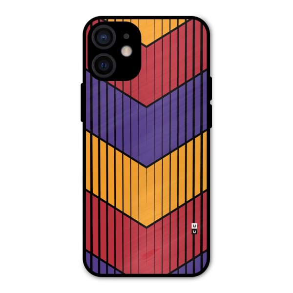 Angular Stripes Metal Back Case for iPhone 12 Mini