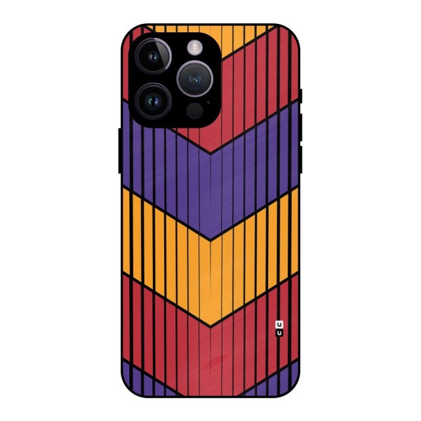 Angular Stripes Metal Back Case for iPhone 14 Pro Max