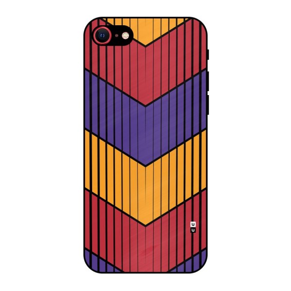 Angular Stripes Metal Back Case for iPhone SE 2022