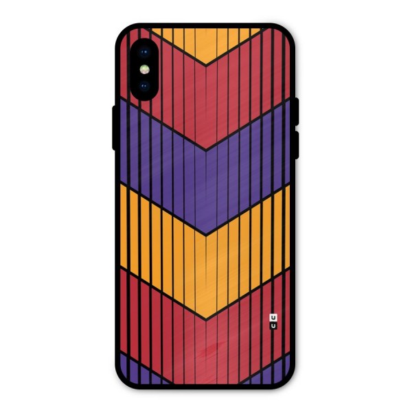 Angular Stripes Metal Back Case for iPhone XS