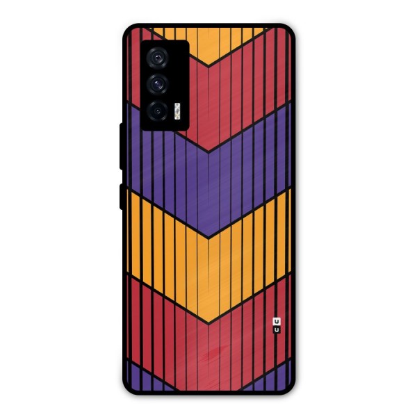 Angular Stripes Metal Back Case for iQOO 7 5G