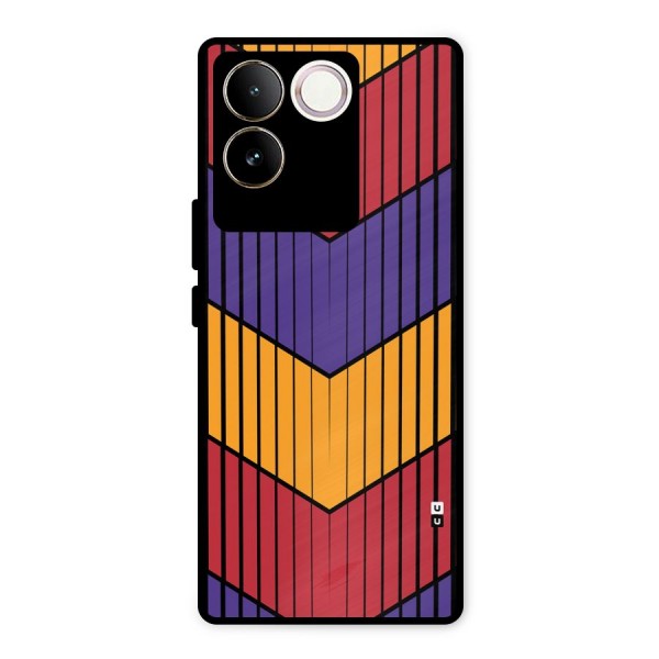 Angular Stripes Metal Back Case for iQOO Z7 Pro