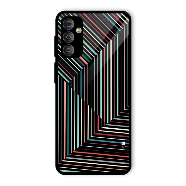 Angulars Stripes Glass Back Case for Galaxy F23