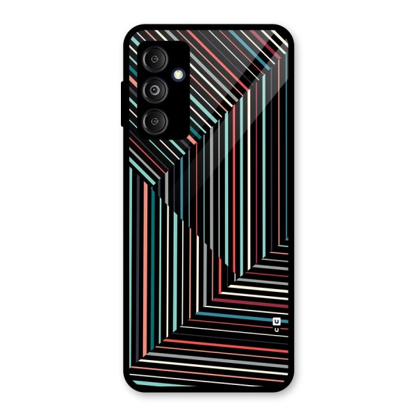 Angulars Stripes Glass Back Case for Galaxy M14 5G