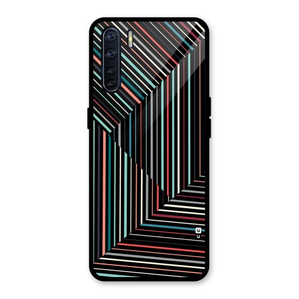 Angulars Stripes Glass Back Case for Oppo F15