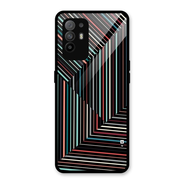 Angulars Stripes Glass Back Case for Oppo F19 Pro Plus 5G