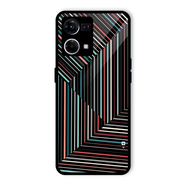 Angulars Stripes Glass Back Case for Oppo F21s Pro 4G