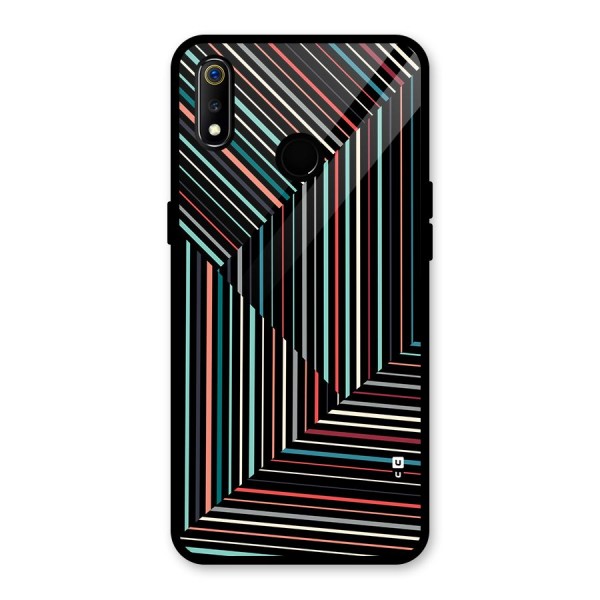 Angulars Stripes Glass Back Case for Realme 3