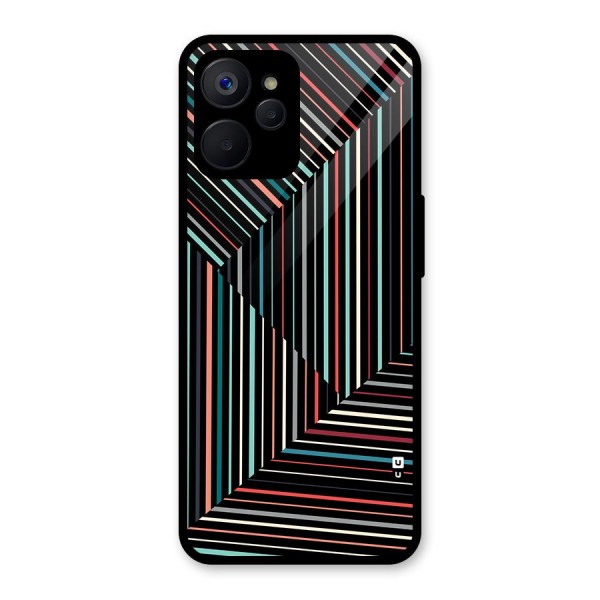 Angulars Stripes Glass Back Case for Realme 9i 5G