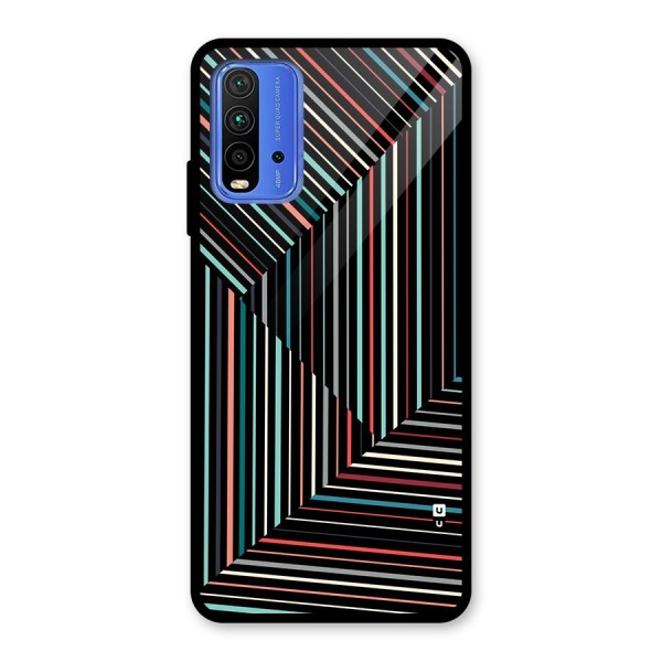 Angulars Stripes Glass Back Case for Redmi 9 Power