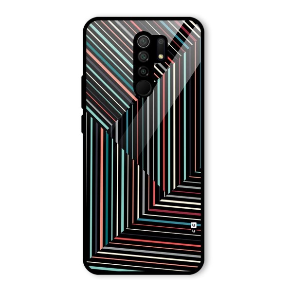 Angulars Stripes Glass Back Case for Redmi 9 Prime