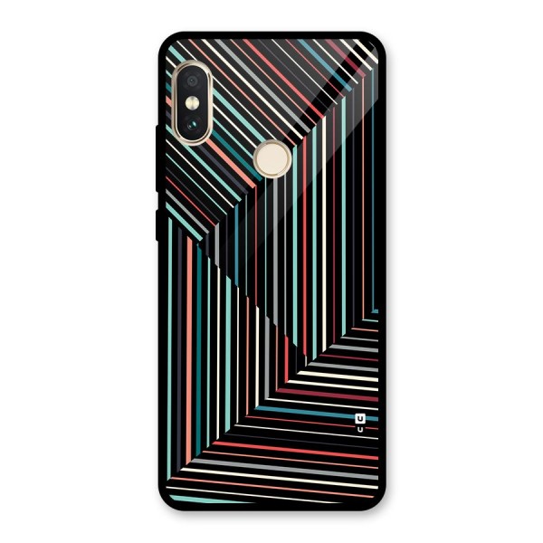 Angulars Stripes Glass Back Case for Redmi Note 5 Pro