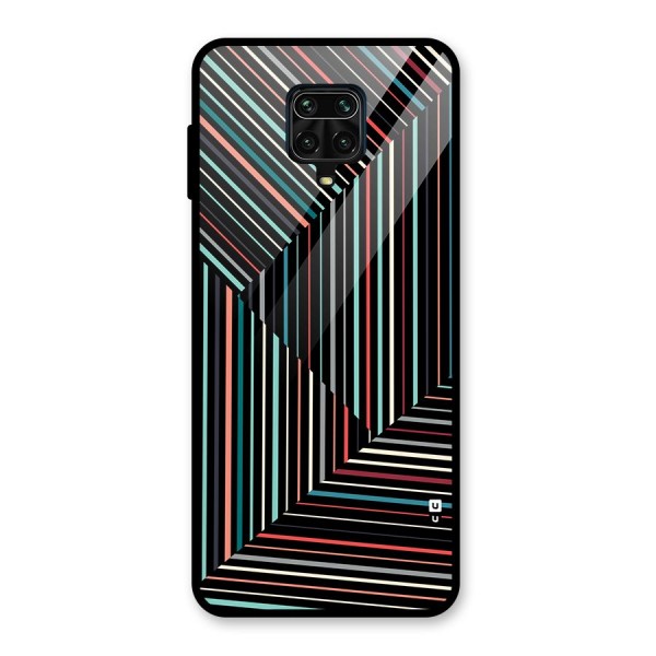 Angulars Stripes Glass Back Case for Redmi Note 9 Pro Max