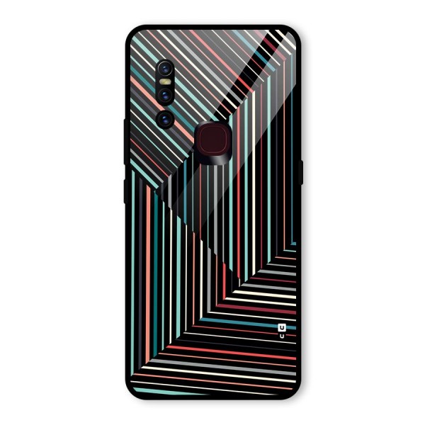 Angulars Stripes Glass Back Case for Vivo V15