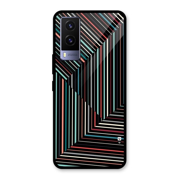 Angulars Stripes Glass Back Case for Vivo V21e 5G