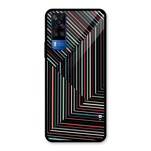 Angulars Stripes Glass Back Case for Vivo Y31