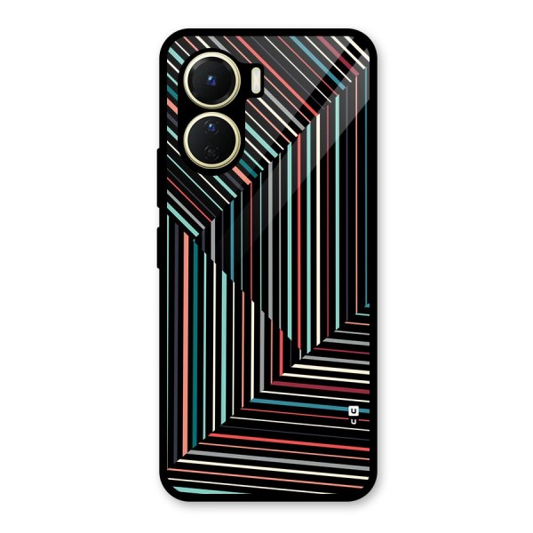 Angulars Stripes Glass Back Case for Vivo Y56
