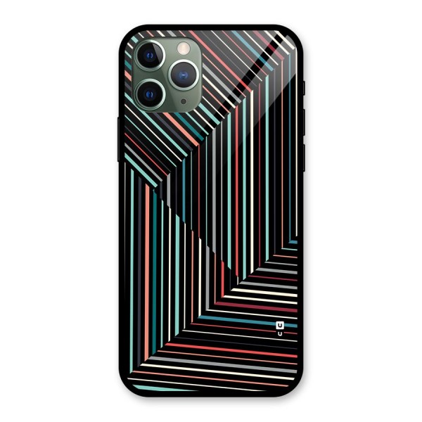 Angulars Stripes Glass Back Case for iPhone 11 Pro