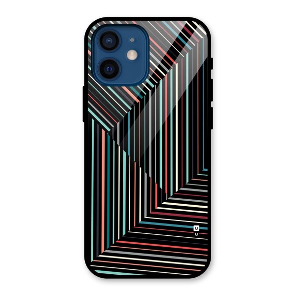Angulars Stripes Glass Back Case for iPhone 12 Mini