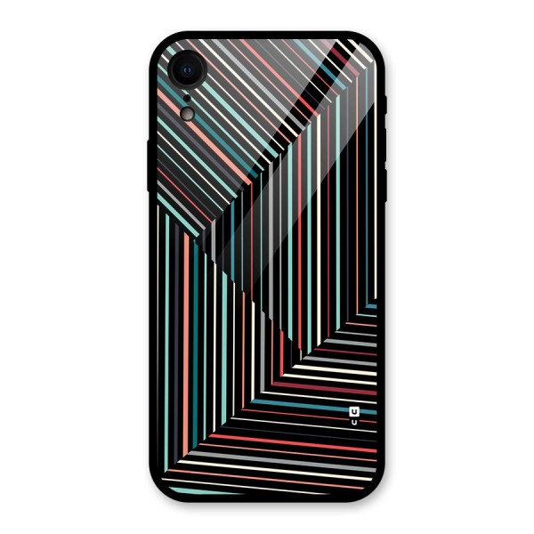 Angulars Stripes Glass Back Case for iPhone XR
