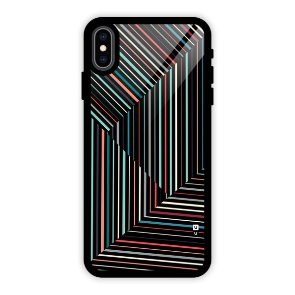 Angulars Stripes Glass Back Case for iPhone XS Max