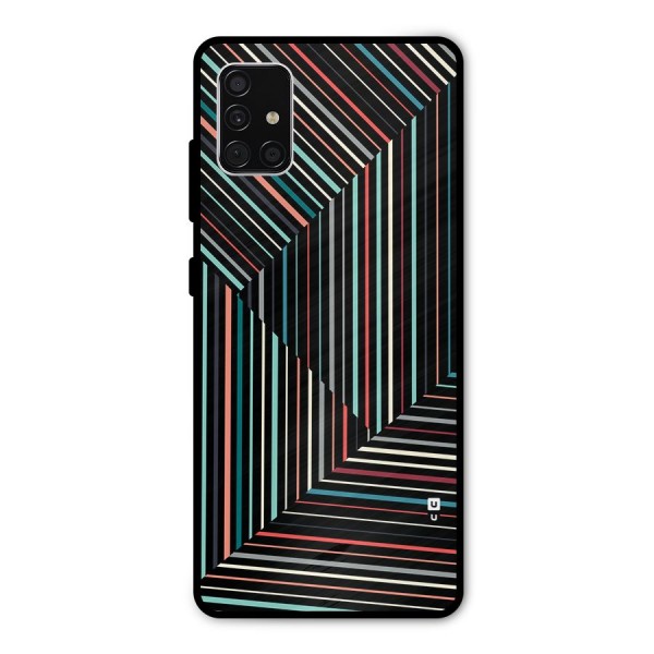 Angulars Stripes Metal Back Case for Galaxy A51