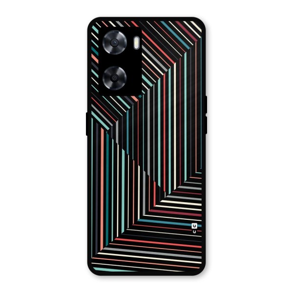 Angulars Stripes Metal Back Case for Oppo A57 2022
