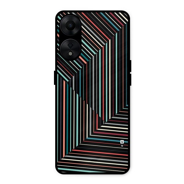 Angulars Stripes Metal Back Case for Oppo A78 5G