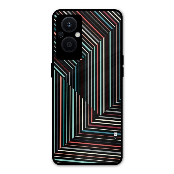 Angulars Stripes Metal Back Case for Oppo F21s Pro 5G