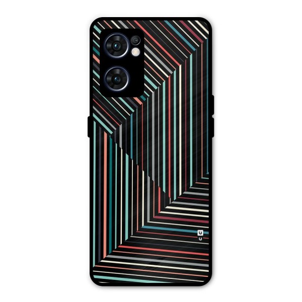 Angulars Stripes Metal Back Case for Oppo Reno7 5G
