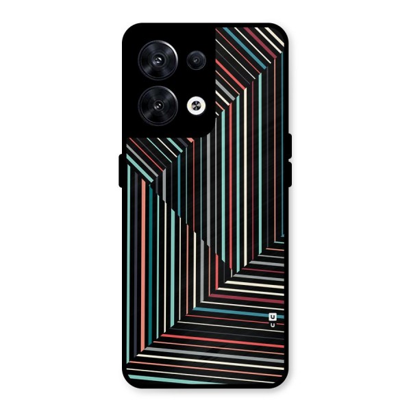 Angulars Stripes Metal Back Case for Oppo Reno8 5G