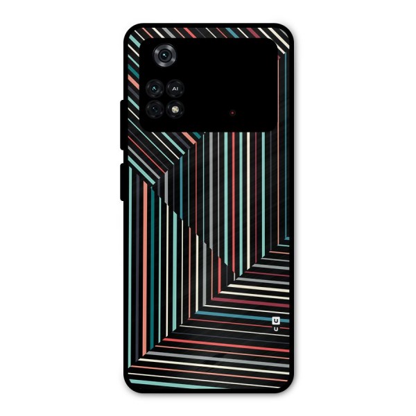 Angulars Stripes Metal Back Case for Poco M4 Pro 4G