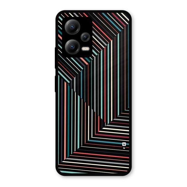 Angulars Stripes Metal Back Case for Poco X5