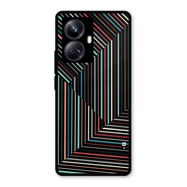 Angulars Stripes Metal Back Case for Realme 10 Pro Plus