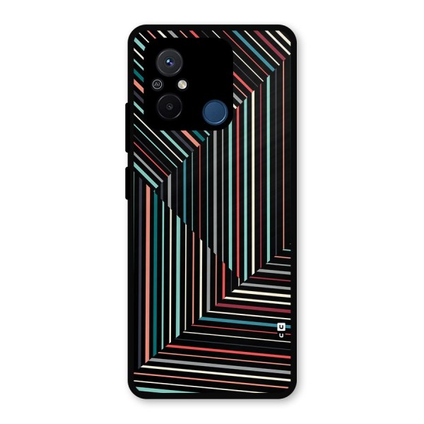 Angulars Stripes Metal Back Case for Redmi 12C