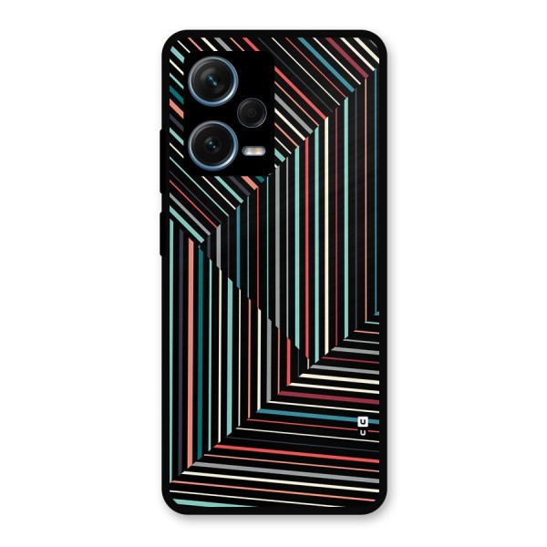 Angulars Stripes Metal Back Case for Redmi Note 12 Pro Plus 5G